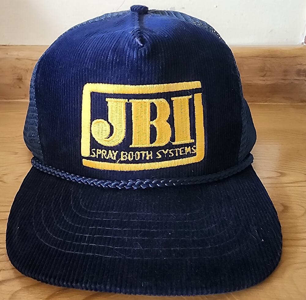 JBI Spray Booth Systems Corduroy Mesh Trucker Hat Snapback Navy Blue OTTO Cap